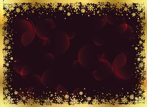 Christmas black background lined golden snowflakes, simple holiday card, Merry Christmas vector
