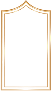 Ramadan window frame shape. Islamic golden arch. Muslim mosque element of architecture with ornament. Turkish gate and door png