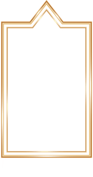 Ramadan window frame shape. Islamic golden arch. Muslim mosque element of architecture with ornament. Turkish gate and door png