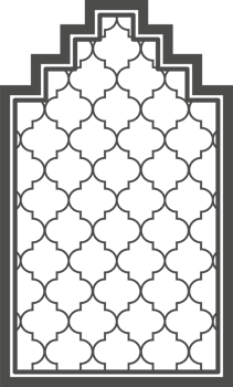 Ramadan window with pattern. Arabic frame of mosque door. Islamic design template. Oriental decoration with ornament. png