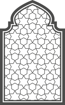 Ramadan window with pattern. Arabic frame of mosque door. Islamic design template. Oriental decoration with ornament. png