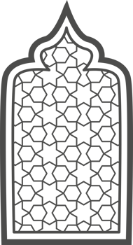 Ramadan window with pattern. Arabic frame of mosque door. Islamic design template. Oriental decoration with ornament. png