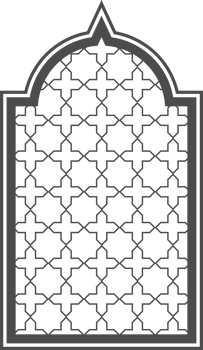 Ramadan window with pattern. Arabic frame of mosque door. Islamic design template. Oriental decoration with ornament. png