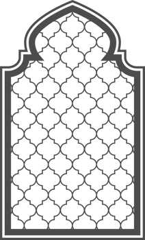 Ramadan window with pattern. Arabic frame of mosque door. Islamic design template. Oriental decoration with ornament. png