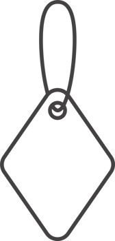 Price tag icon. Outline gift label for sale and discount product. Bagadge sign with ribbon. png