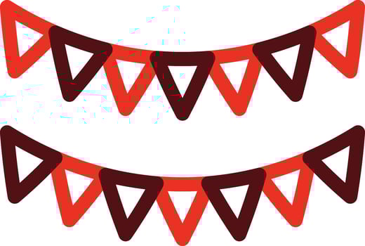 Bunting Glyph Two Color Icon For Personal And Commercial Use. vector