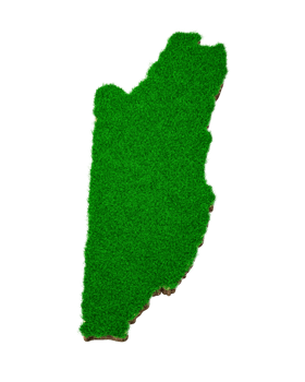 Belize Map soil land geology cross section with green grass and Rock ground texture 3d illustration png