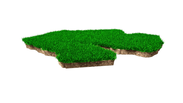 Djibouti Map soil land geology cross section with green grass and Rock ground texture 3d illustration png