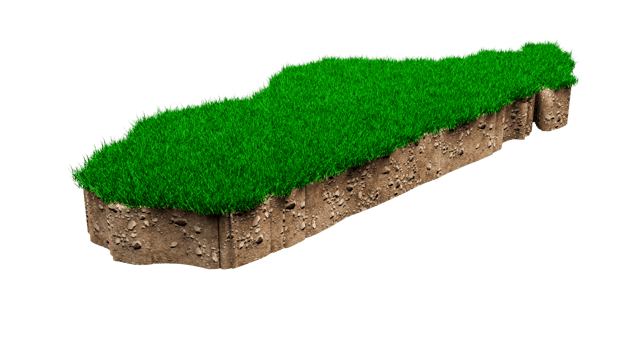 Madagascar Map soil land geology cross section with green grass and Rock ground texture 3d illustration png