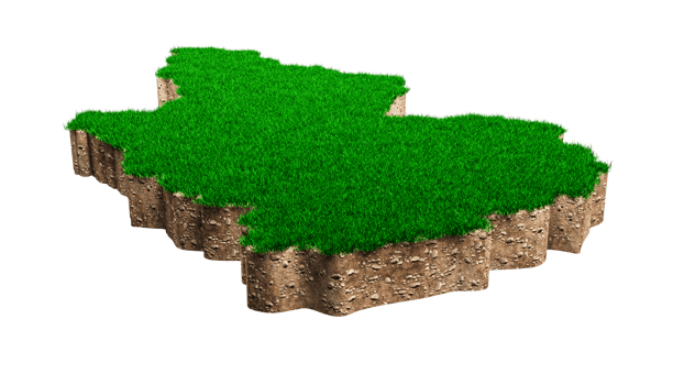Madinah Map soil land geology cross section with green grass and Rock ground texture 3d illustration png