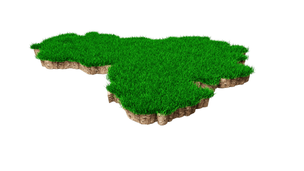 Venezuela Map soil land geology cross section with green grass and Rock ground texture 3d illustration png