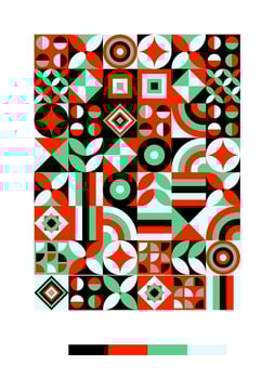 a colorful pattern with red, yellow and orange colors vector