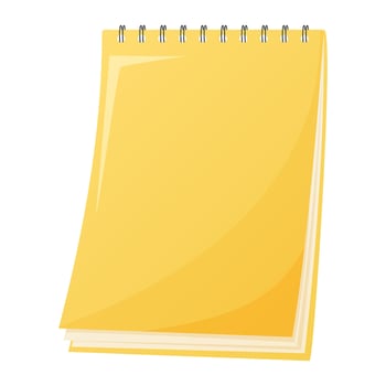 Yellow notebook isolated on white vector