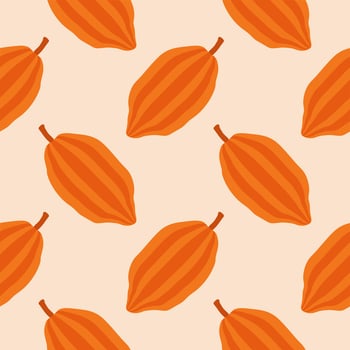 Cacao seamless pattern vector illustration. Natural chocolate. Organic sweet food, graphic art sketch. Cocoa vintage package.