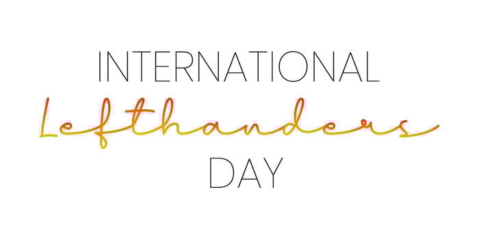 International left handers day vector illustration design. Lettering vector design collection. Background, banner, placard, card, and poster design template with text inscription and standard color.