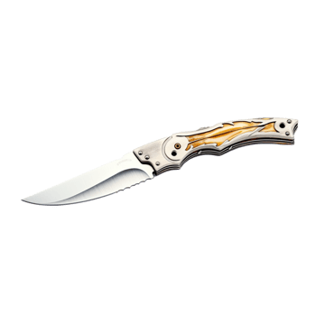 a knife with a gold handle on a transparent background png