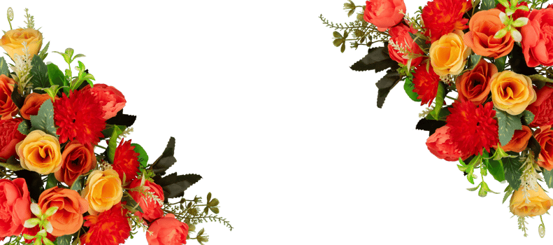 spring flowers border banner frame png