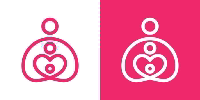 logo design element love combined with family and made in line style vector
