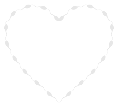 Heart Shape, Love Icon Symbol created from Sperm Silhouette, for Logo Type, Art Illustration, Apps, Website, Pictogram or Graphic Design Element. Format PNG