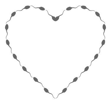 Heart Shape, Love Icon Symbol created from Sperm Silhouette, for Logo Type, Art Illustration, Apps, Website, Pictogram or Graphic Design Element. Format PNG