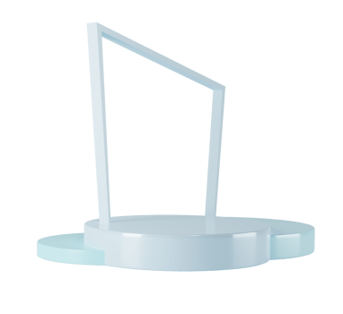Minimalist round blue podium with gate and scene with 3d rendering abstract background composition, illustration mock up of geometry platform shape for product display. isolated with clipping path png