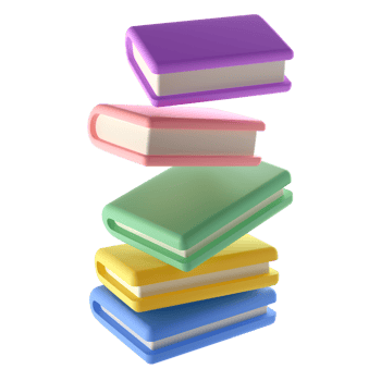 3D Stack of Closed Book in air Icon. Isolated with clipping path. Render Educational Literature. Reading Education back to school concept png
