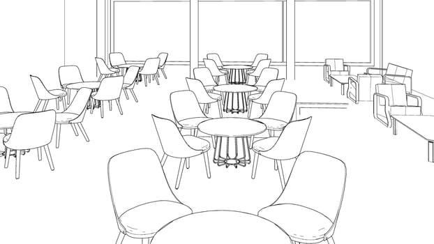 3D illustration of coffee shop vector