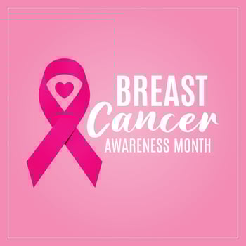 Breast cancer awareness month vector illustration. Pink gradient ribbon illustration