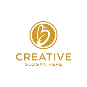 Abstract letter B beauty logo design withh circle style vector
