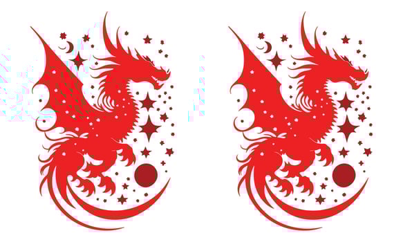 Happy Chinese new year dragon silhouettes Medieval Vector