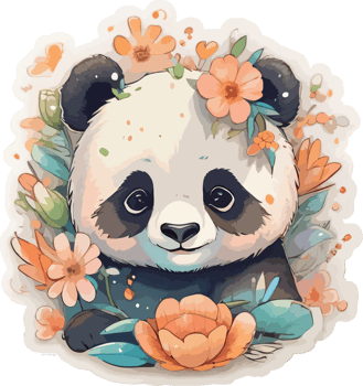 Cute Panda Clip Art AI Generative png