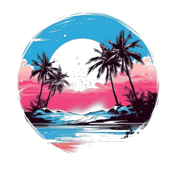 Summer tropical design for T-shirt png