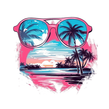 Summer tropical design for T-shirt png