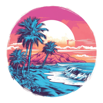 Summer tropical design for T-shirt png