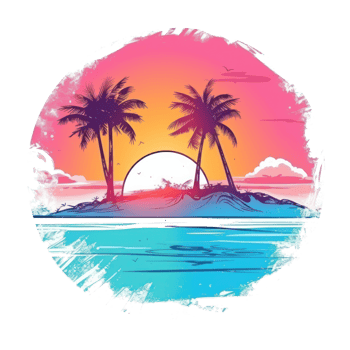 Summer tropical design for T-shirt png