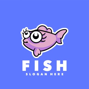 Cute fish pretty vector