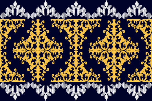 Ikat vector ethnic seamless pattern design. Ikat Aztec fabric carpet ornaments textile decorations wallpaper.