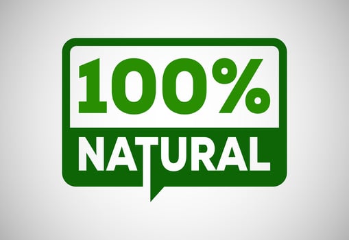 Natural, organic, fresh food vector logo or badge template for product