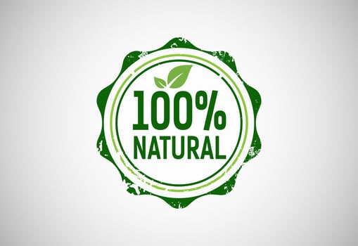 Natural, organic, fresh food vector logo or badge template for product