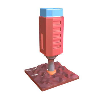 3D icon soil drill rendered isolated on the transparent background png