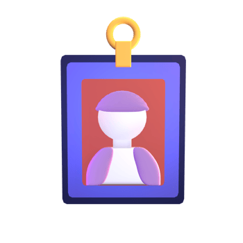 3D icon ID card rendered isolated on the transparent background png