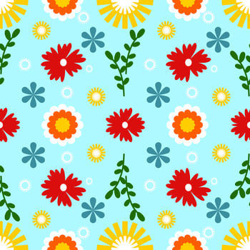 colorful abstract seamless patterns with flowers. Hand drawn vector illustrations. Every pattern is isolated