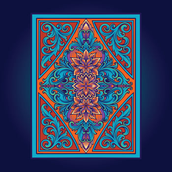 Artistry ornate floral engraving cards deck  vector illustrations for your work logo, merchandise t-shirt, stickers and label designs, poster, greeting cards advertising business company or brands.