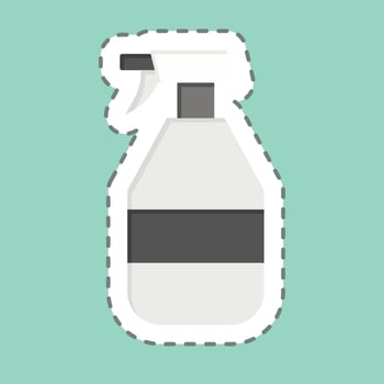 Sticker line cut Cleaning set. related to Spare Parts symbol. simple design editable. simple illustration vector