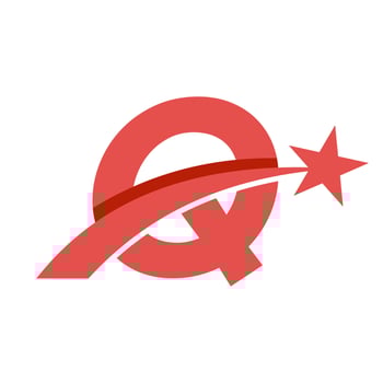 Star Logo On Letter Q Moving Star Symbol Vector Template