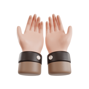 Pray hand 3d icon. Hands in muslim prayer concept png