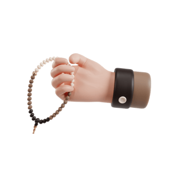 3d Hand prayer beads png