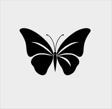 minimalistic logo design, black and white butterfly vector