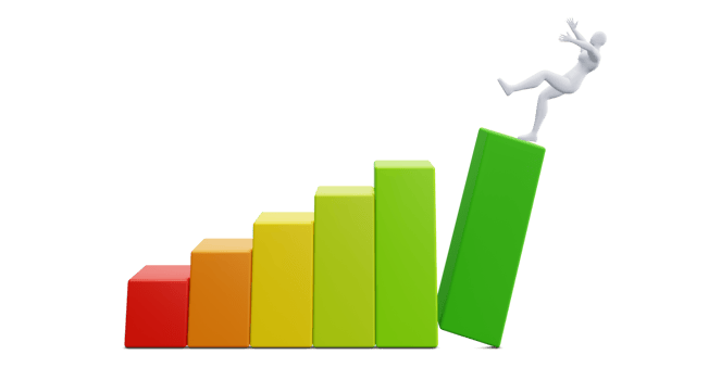 3d Man Figure with Colorful Statistic Growth Bar. Grow Up Bussiness concept. png