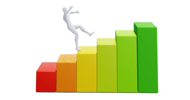 3d Man Figure with Colorful Statistic Growth Bar. Grow Up Bussiness concept. png